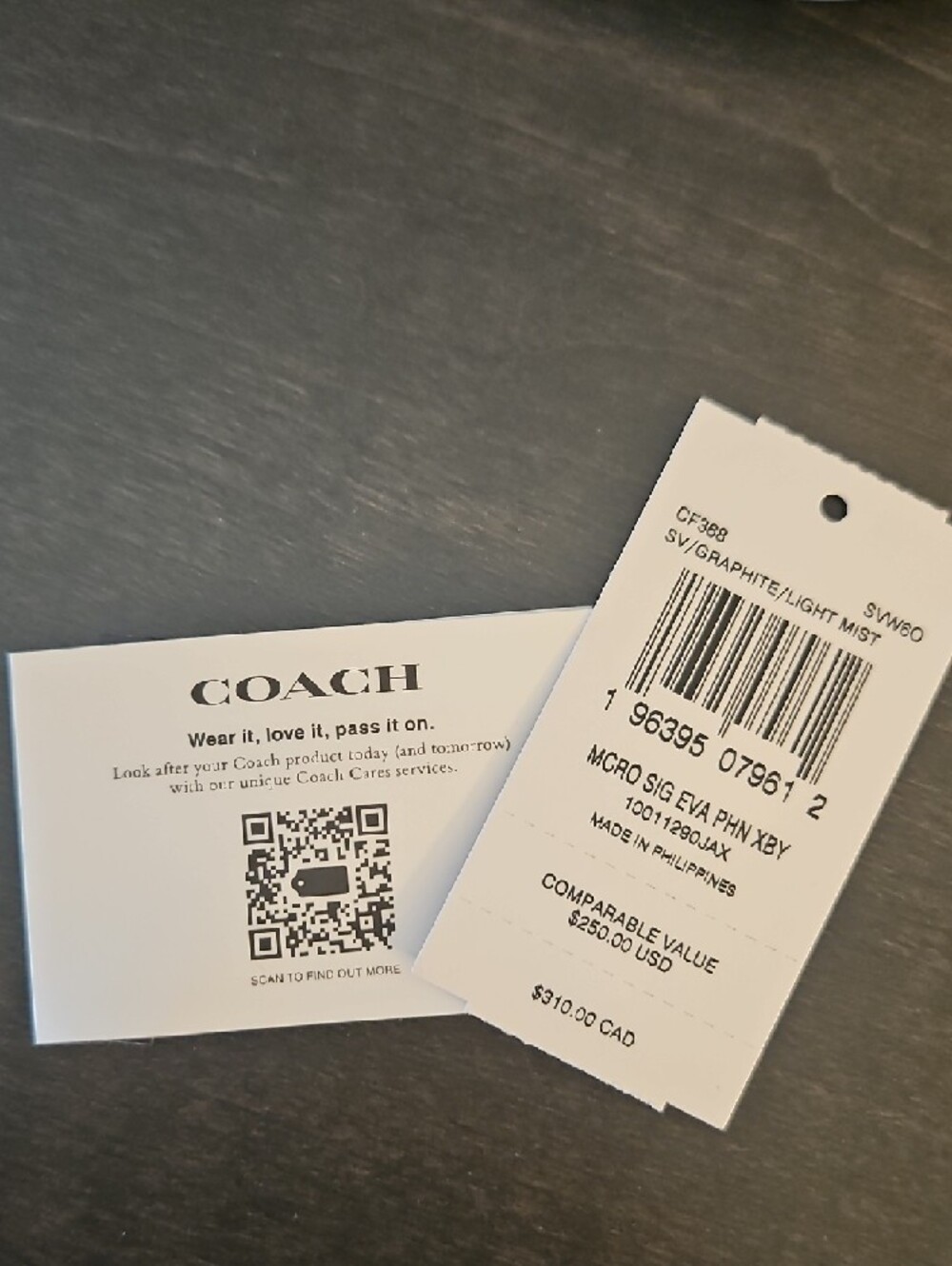 Coach Black Signature Crossbody with Light Blue Trim - Picture 2 of 8